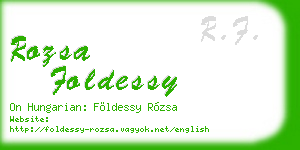 rozsa foldessy business card