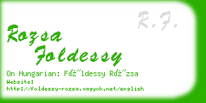 rozsa foldessy business card